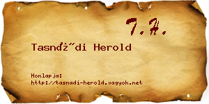 Tasnádi Herold névjegykártya